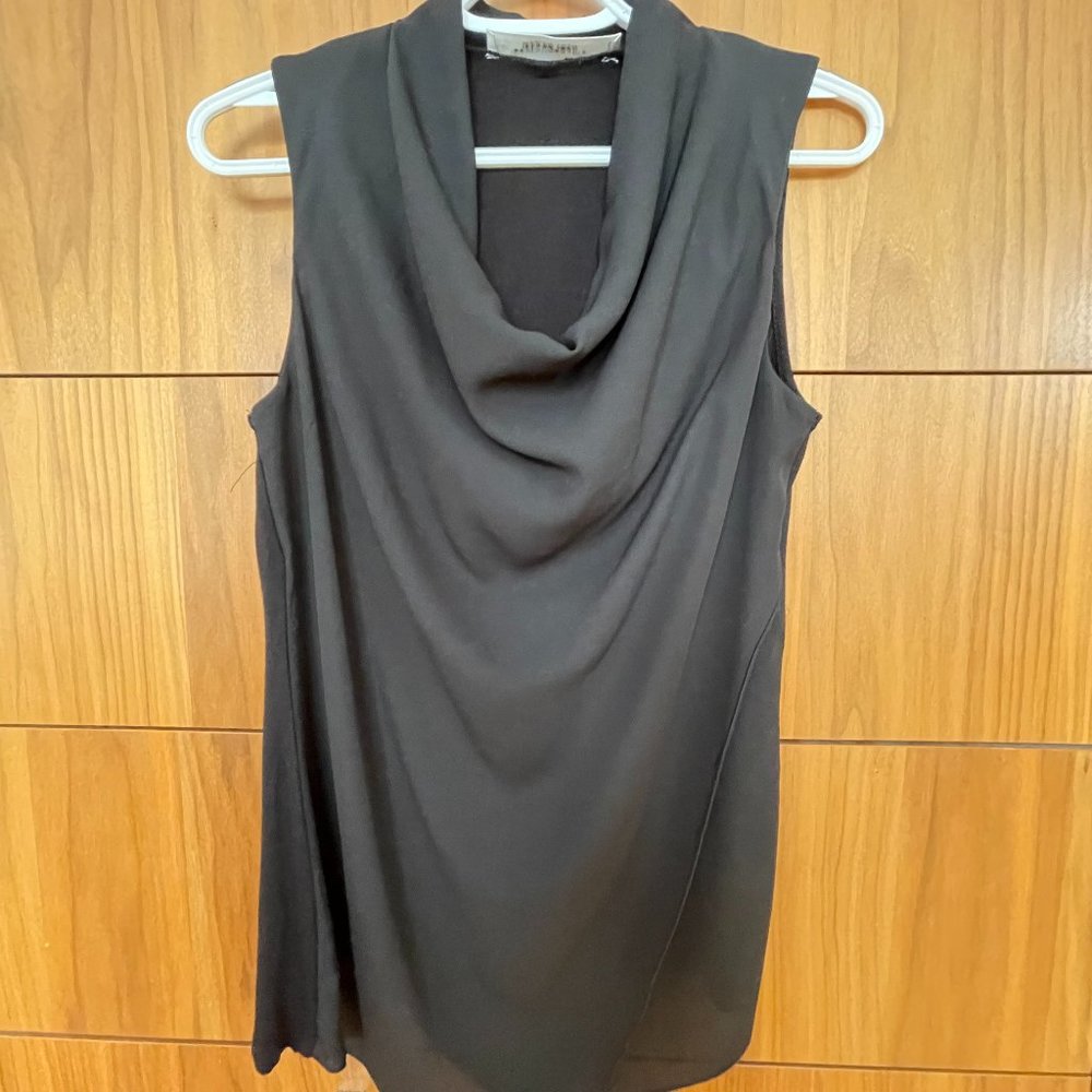 Dressy cowl-neck black top from Contemporaine (Simons), size Medium